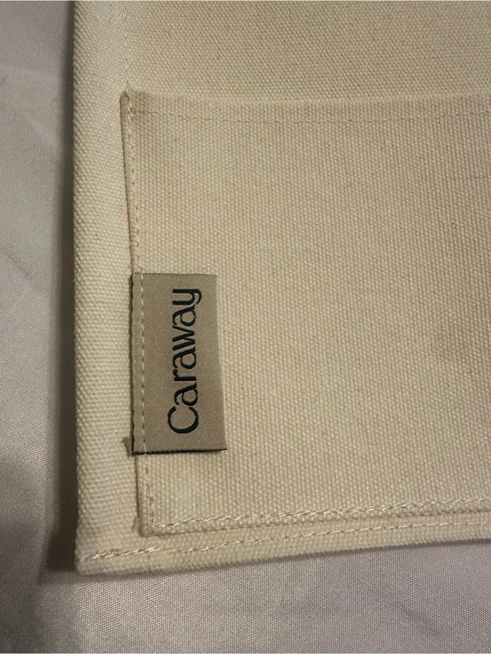 Caraway Pot Lid Cream Canvas Hanging Organizer with 3 Pockets